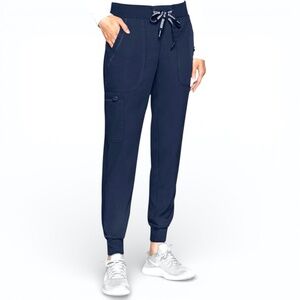 Med Couture Touch Jogger Scrub Pants Navy Blue S Athleisure Healthcare Workwear